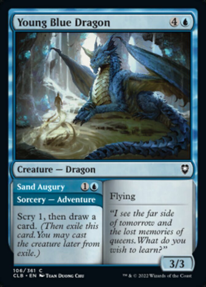 Young Blue Dragon // Sand Augury [Commander Legends: Battle for Baldur's Gate] | Exor Games Summserside