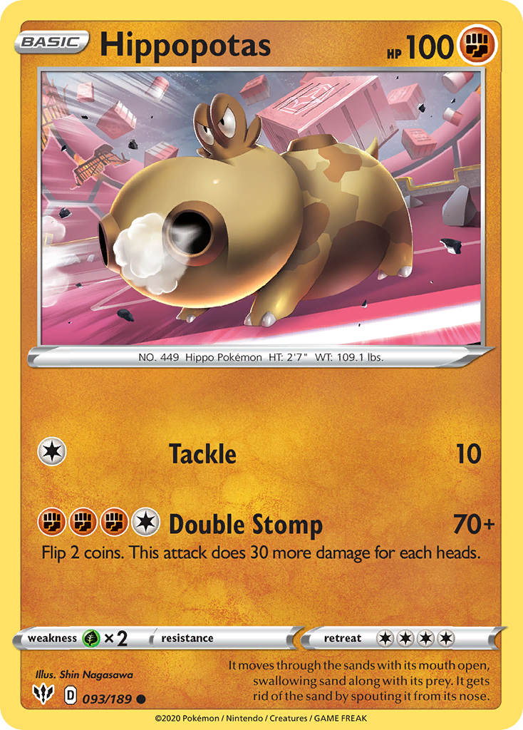 Hippopotas (093/189) [Sword & Shield: Darkness Ablaze] | Exor Games Summserside