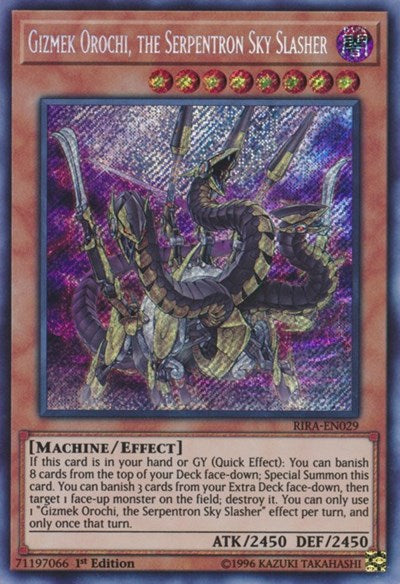 Gizmek Orochi, the Serpentron Sky Slasher [RIRA-EN029] Secret Rare | Exor Games Summserside