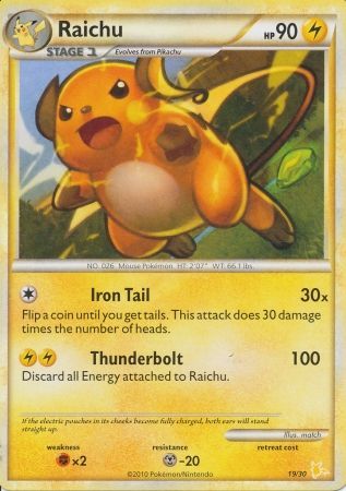 Raichu (19/30) [HeartGold & SoulSilver: Trainer Kit - Raichu] | Exor Games Summserside