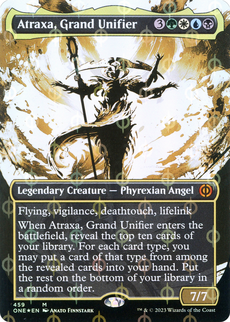 Atraxa, Grand Unifier (Borderless Ichor Step-and-Compleat Foil) [Phyrexia: All Will Be One] | Exor Games Summserside