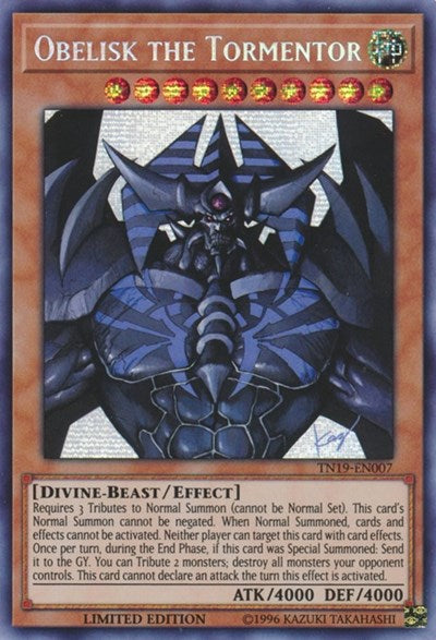 Obelisk the Tormentor [TN19-EN007] Prismatic Secret Rare | Exor Games Summserside