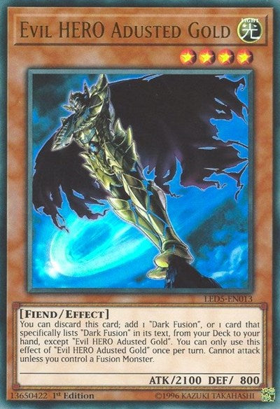 Evil HERO Adusted Gold [LED5-EN013] Ultra Rare | Exor Games Summserside