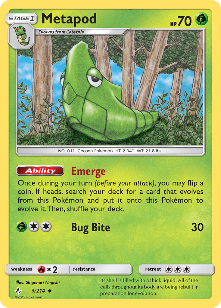 Metapod (3/214) [Sun & Moon: Unbroken Bonds] | Exor Games Summserside