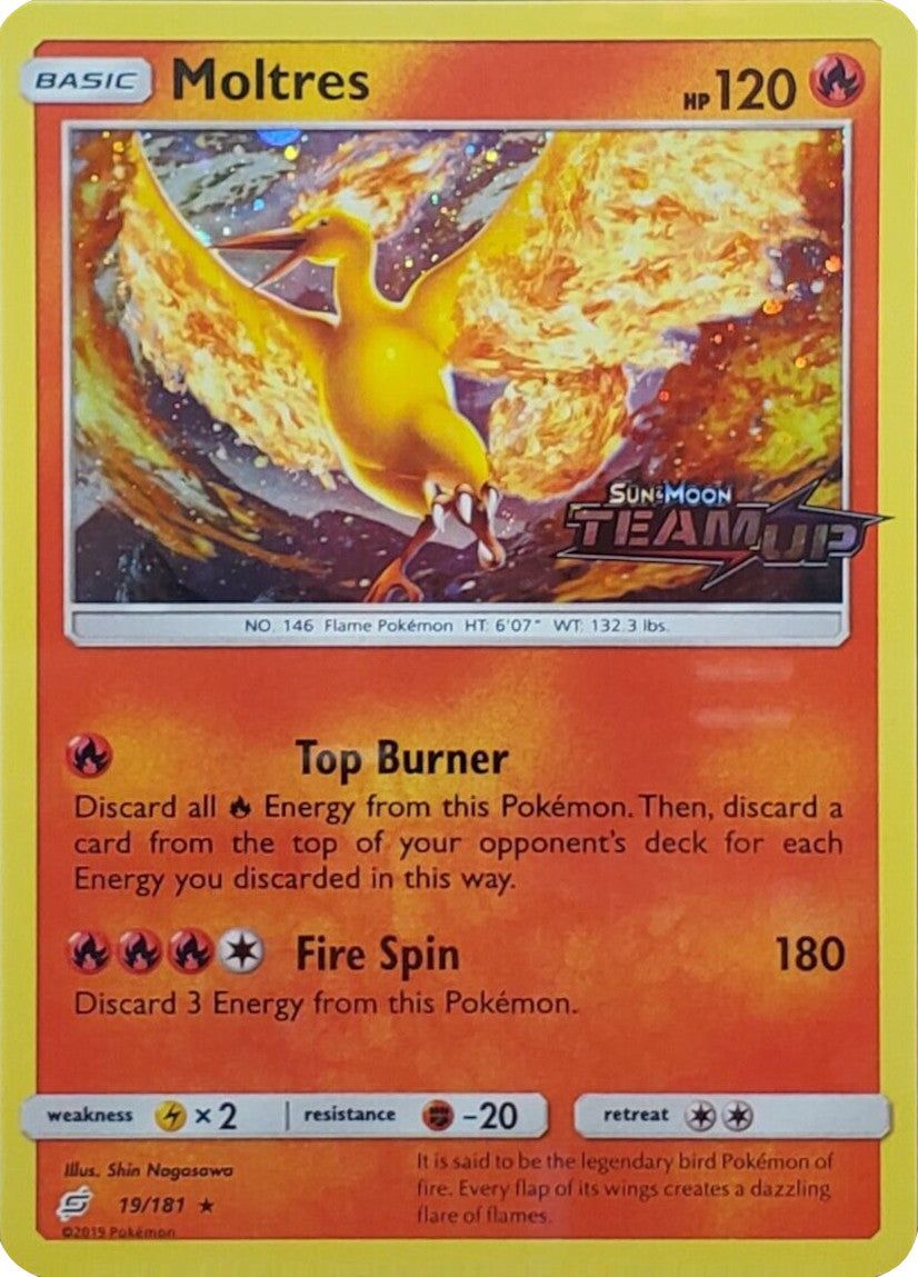 Moltres (19/181) (Stamped) [Sun & Moon: Team Up] | Exor Games Summserside