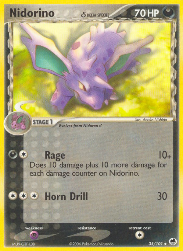 Nidorino (35/101) (Delta Species) [EX: Dragon Frontiers] | Exor Games Summserside