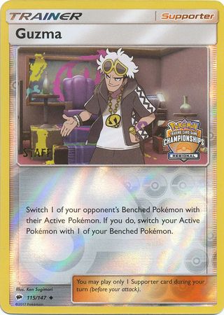 Guzma (115/147) (League Promo) (Staff) [Sun & Moon: Burning Shadows] | Exor Games Summserside