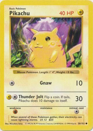 Pikachu (58/102) [Base Set Shadowless Unlimited] | Exor Games Summserside