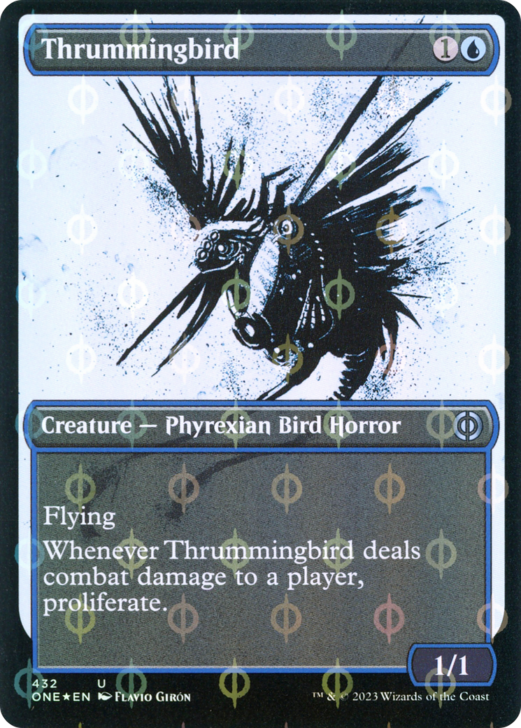 Thrummingbird (Showcase Ichor Step-and-Compleat Foil) [Phyrexia: All Will Be One] | Exor Games Summserside