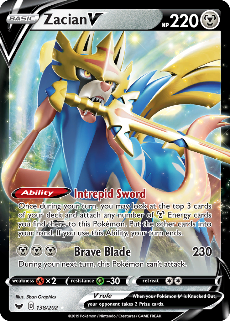 Zacian V (138/202) [Sword & Shield: Base Set] | Exor Games Summserside