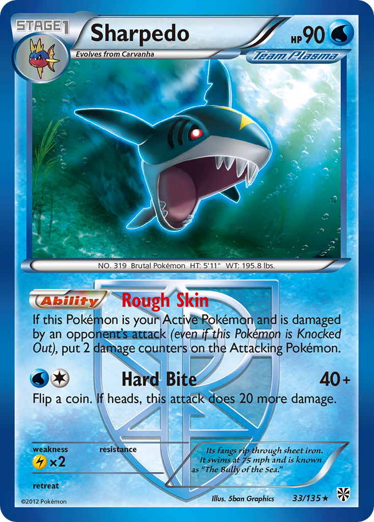 Sharpedo (33/135) [Black & White: Plasma Storm] | Exor Games Summserside