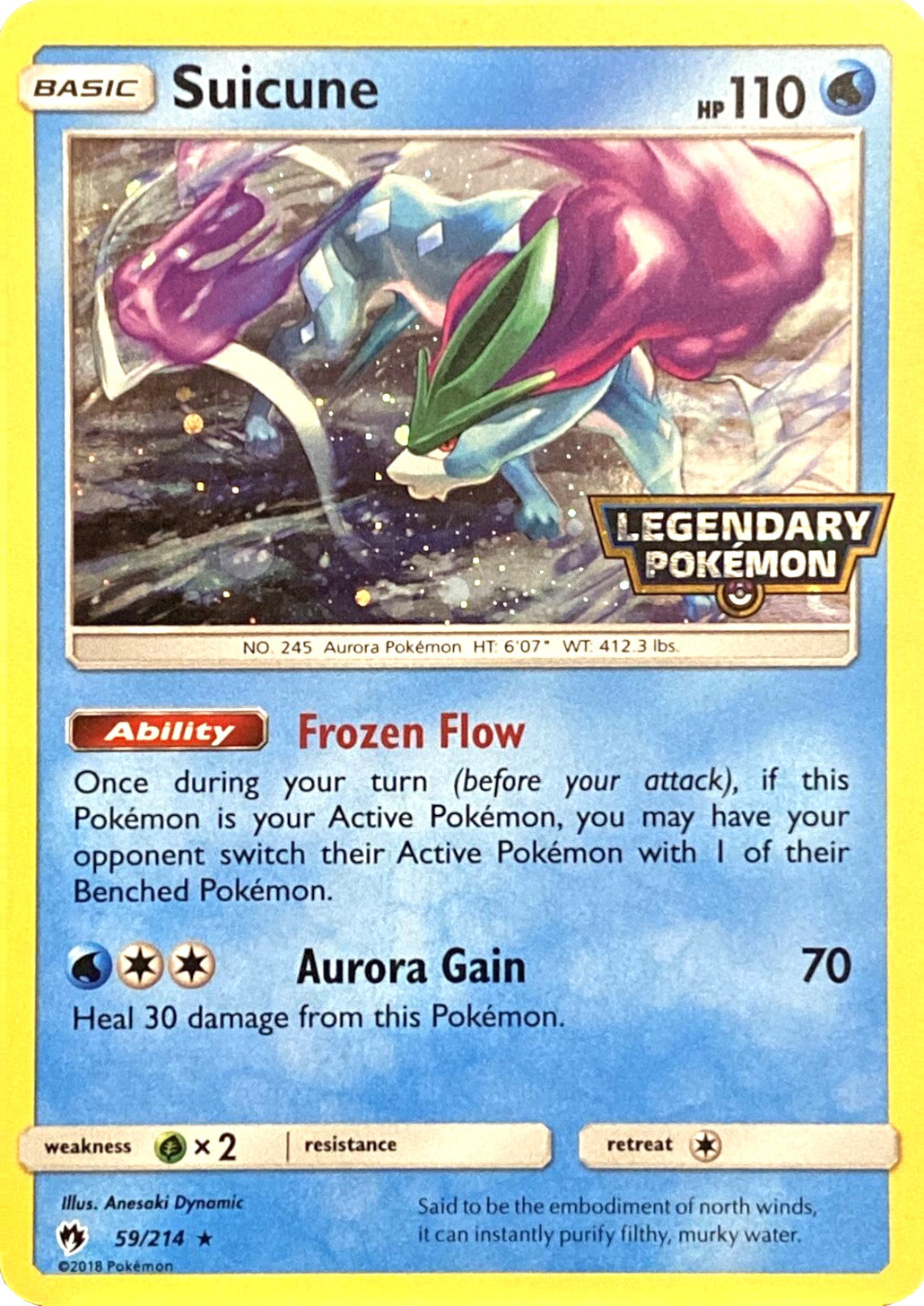 Suicune (59/214) (Legendary Pokemon Stamped) [Sun & Moon: Lost Thunder] | Exor Games Summserside