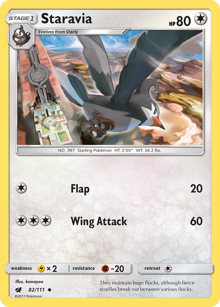 Staravia (82/111) [Sun & Moon: Crimson Invasion] | Exor Games Summserside