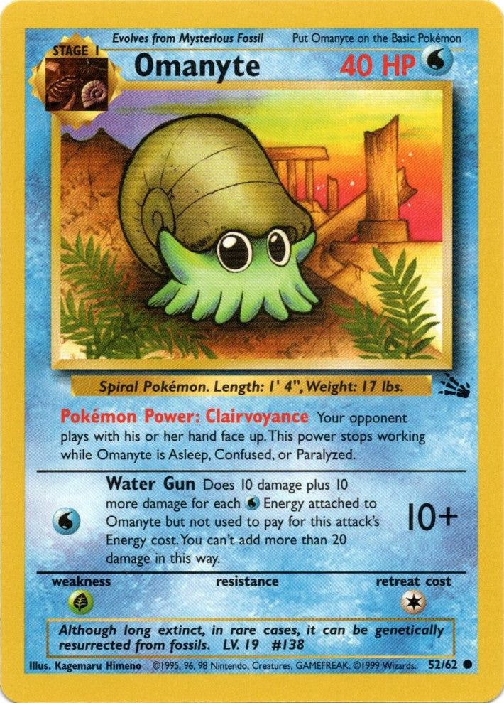 Omanyte (52/62) [Fossil Unlimited] | Exor Games Summserside