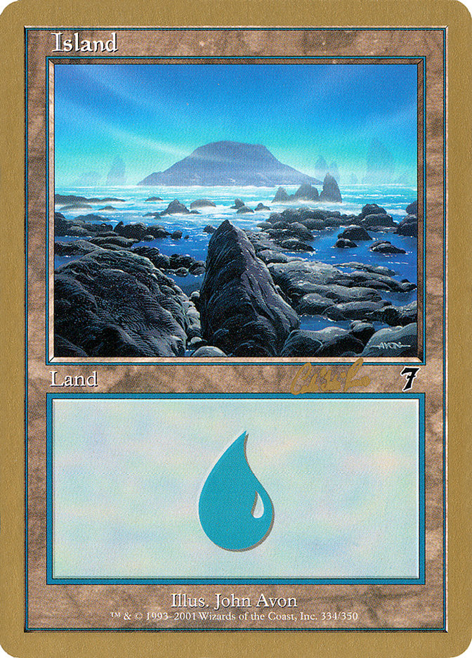 Island (cr334) (Carlos Romao) [World Championship Decks 2002] | Exor Games Summserside