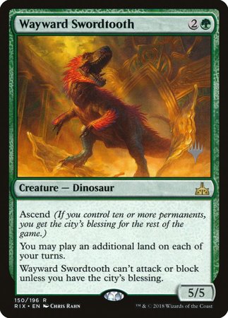 Wayward Swordtooth [Rivals of Ixalan Promos] | Exor Games Summserside