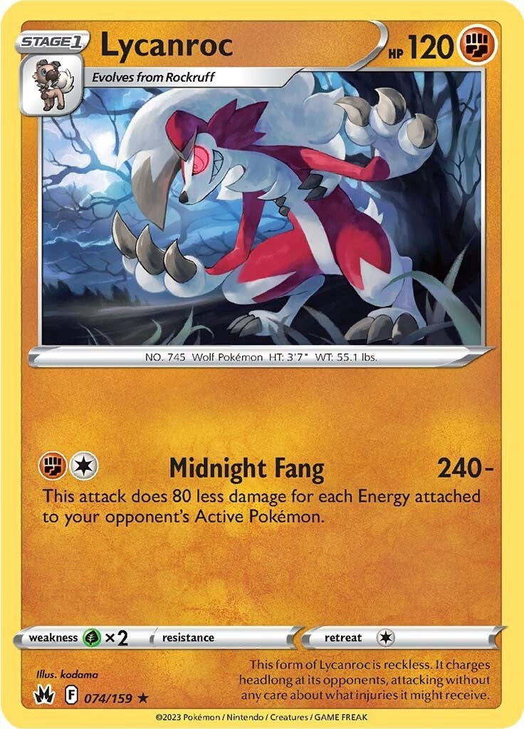 Lycanroc (074/159) [Sword & Shield: Crown Zenith] | Exor Games Summserside