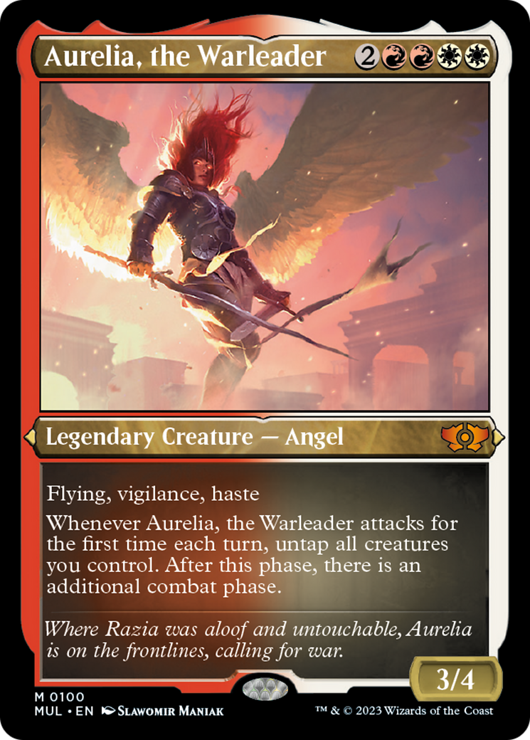 Aurelia, the Warleader (Foil Etched) [Multiverse Legends] | Exor Games Summserside