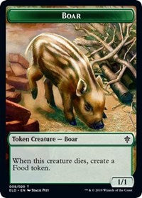 Boar // Food (15) Double-sided Token [Throne of Eldraine Tokens] | Exor Games Summserside