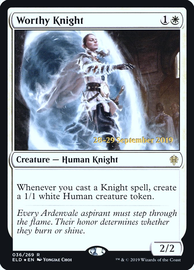 Worthy Knight  [Throne of Eldraine Prerelease Promos] | Exor Games Summserside