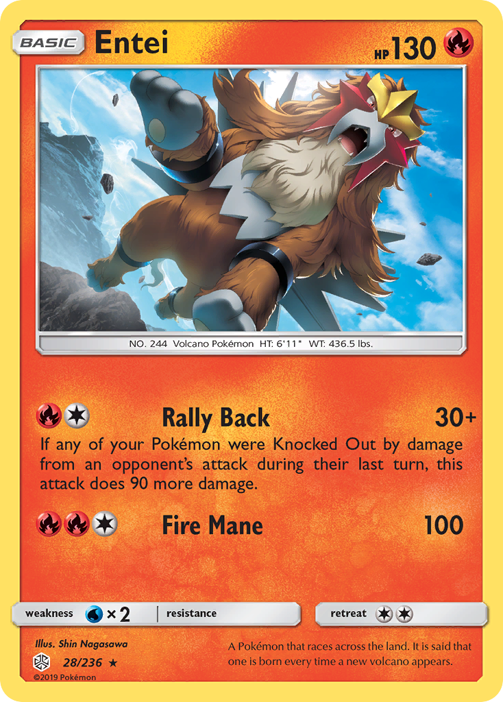 Entei (28/236) [Sun & Moon: Cosmic Eclipse] | Exor Games Summserside