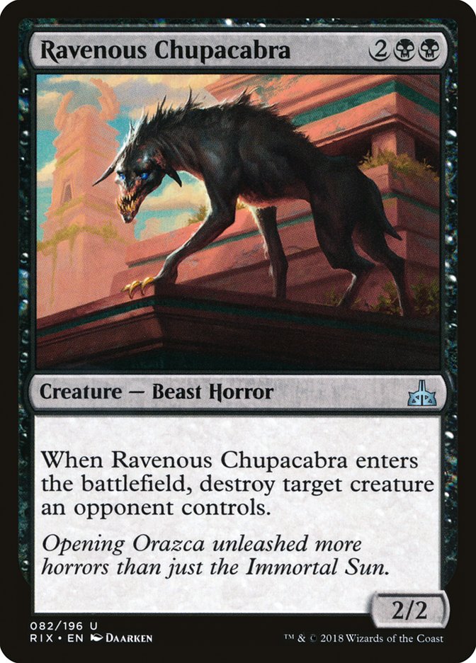 Ravenous Chupacabra [Rivals of Ixalan] | Exor Games Summserside