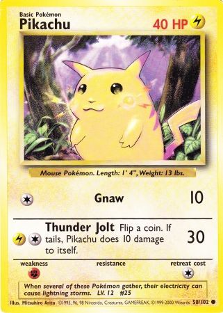 Pikachu (58/102) (Jumbo Card) [Base Set Unlimited] | Exor Games Summserside