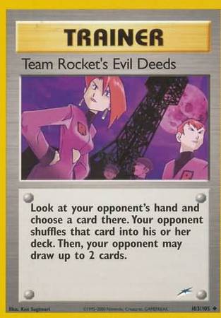 Team Rocket's Evil Deeds (103/105) [Neo Destiny Unlimited] | Exor Games Summserside