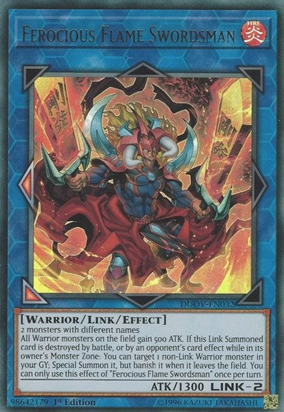 Ferocious Flame Swordsman [DUOV-EN032] Ultra Rare | Exor Games Summserside