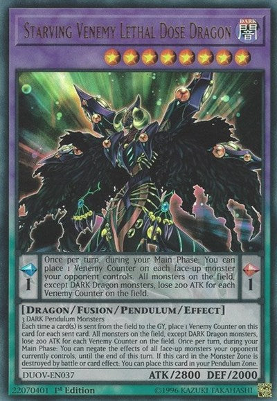 Starving Venemy Lethal Dose Dragon [DUOV-EN037] Ultra Rare | Exor Games Summserside