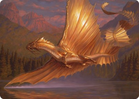 Adult Gold Dragon Art Card [Dungeons & Dragons: Adventures in the Forgotten Realms Art Series] | Exor Games Summserside