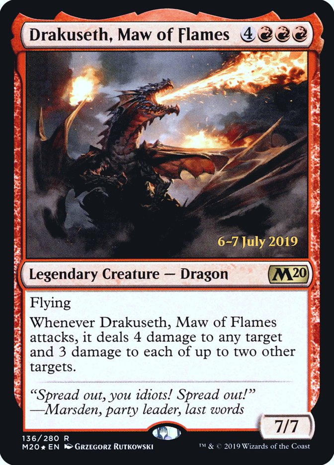 Drakuseth, Maw of Flames  [Core Set 2020 Prerelease Promos] | Exor Games Summserside