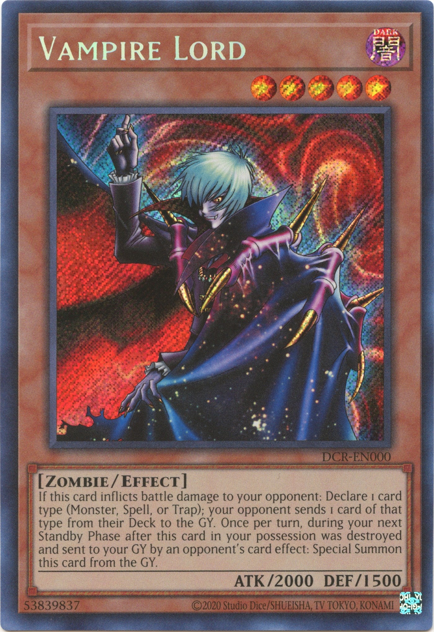 Vampire Lord (25th Anniversary) [DCR-EN000] Secret Rare | Exor Games Summserside