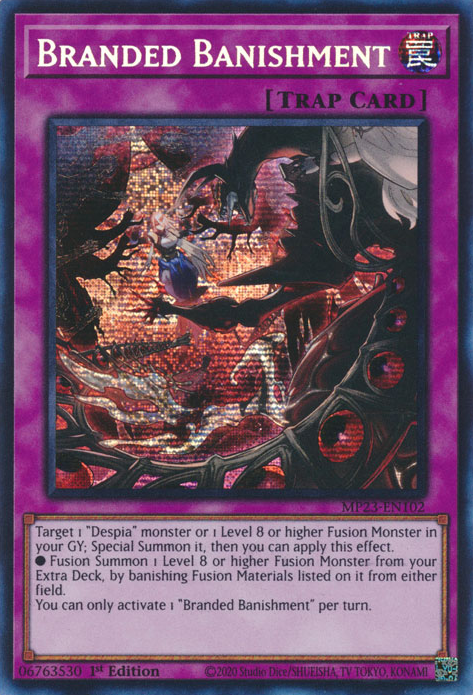 Branded Banishment [MP23-EN102] Prismatic Secret Rare | Exor Games Summserside