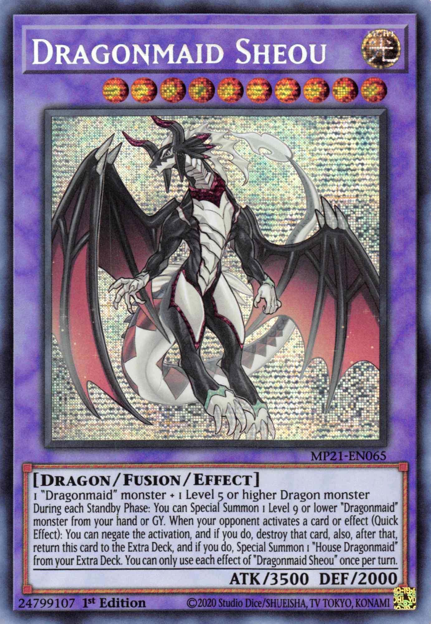 Dragonmaid Sheou [MP21-EN065] Prismatic Secret Rare | Exor Games Summserside