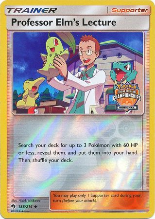 Professor Elm's Lecture (188/214) (Regional Championship Promo) [Sun & Moon: Lost Thunder] | Exor Games Summserside