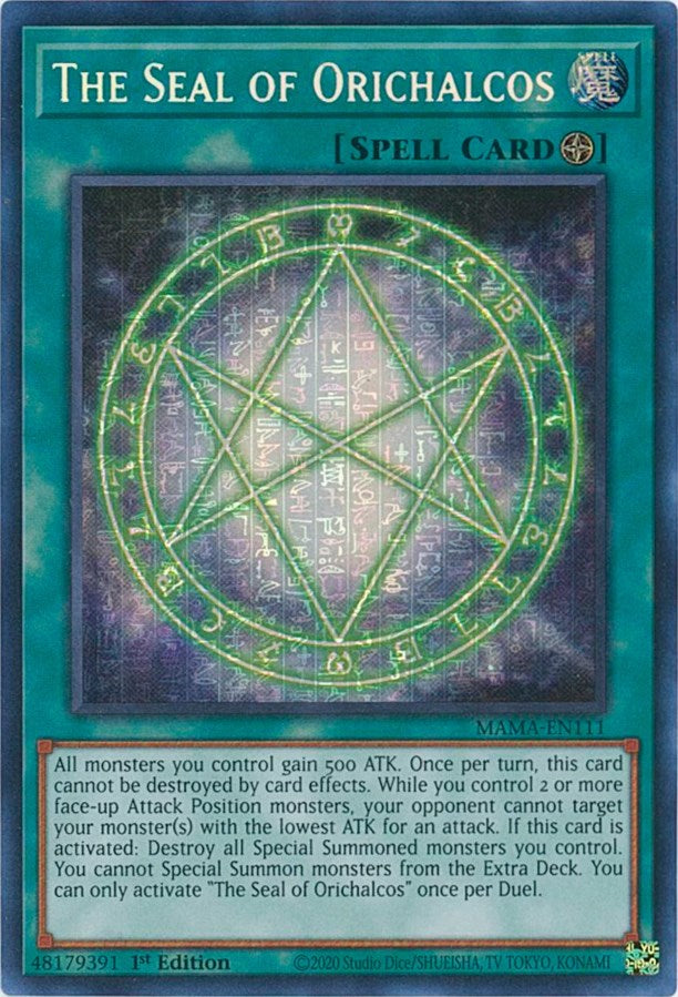 The Seal of Orichalcos [MAMA-EN111] Secret Pharaoh's Rare | Exor Games Summserside