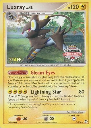 Luxray (7/130) (National Championships) (Staff) [Diamond & Pearl: Base Set] | Exor Games Summserside