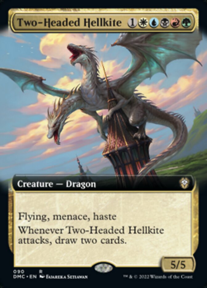 Two-Headed Hellkite (Extended Art) [Dominaria United Commander] | Exor Games Summserside