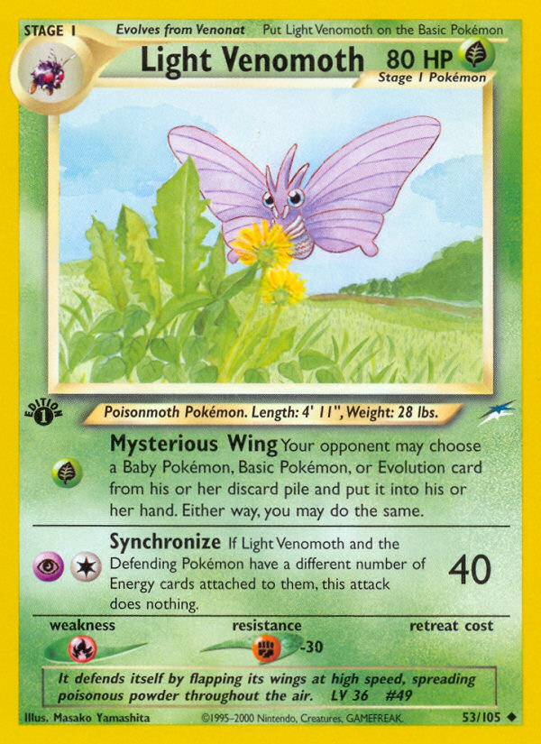 Light Venomoth (53/105) [Neo Destiny 1st Edition] | Exor Games Summserside