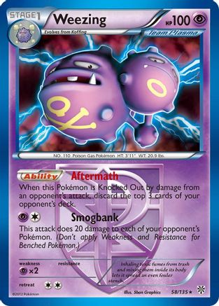 Weezing (58/135) (Theme Deck Exclusive) (Team Plasma) [Black & White: Plasma Storm] | Exor Games Summserside