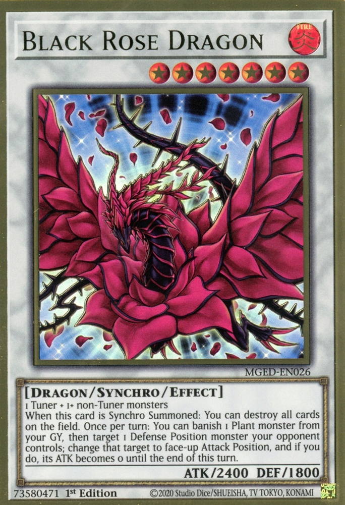 Black Rose Dragon [MGED-EN026] Gold Rare | Exor Games Summserside