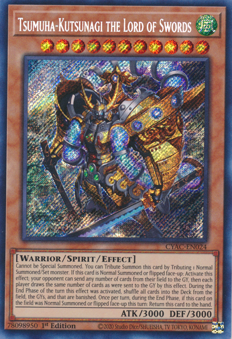 Tsumuha-Kutsunagi the Lord of Swords [CYAC-EN024] Secret Rare | Exor Games Summserside