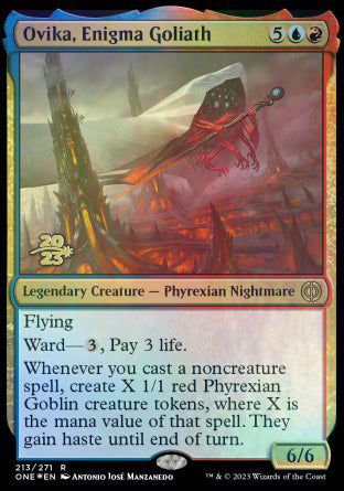 Ovika, Enigma Goliath [Phyrexia: All Will Be One Prerelease Promos] | Exor Games Summserside