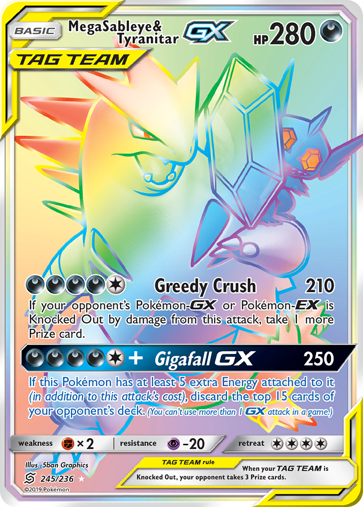 Mega Sableye & Tyranitar GX (245/236) [Sun & Moon: Unified Minds] | Exor Games Summserside