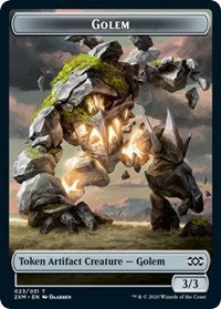 Golem // Elf Warrior Double-sided Token [Double Masters Tokens] | Exor Games Summserside