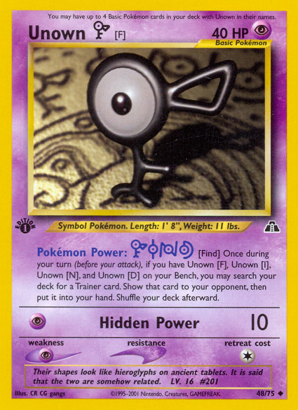 Unown [F] (48/75) [Neo Discovery 1st Edition] | Exor Games Summserside