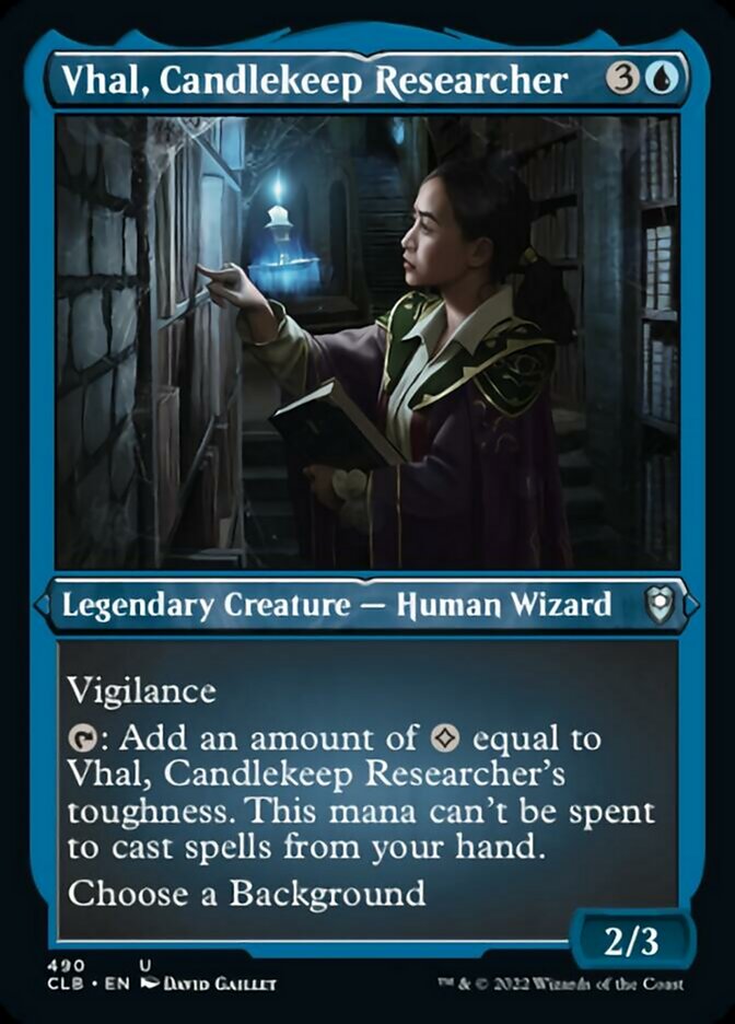 Vhal, Candlekeep Researcher (Foil Etched) [Commander Legends: Battle for Baldur's Gate] | Exor Games Summserside