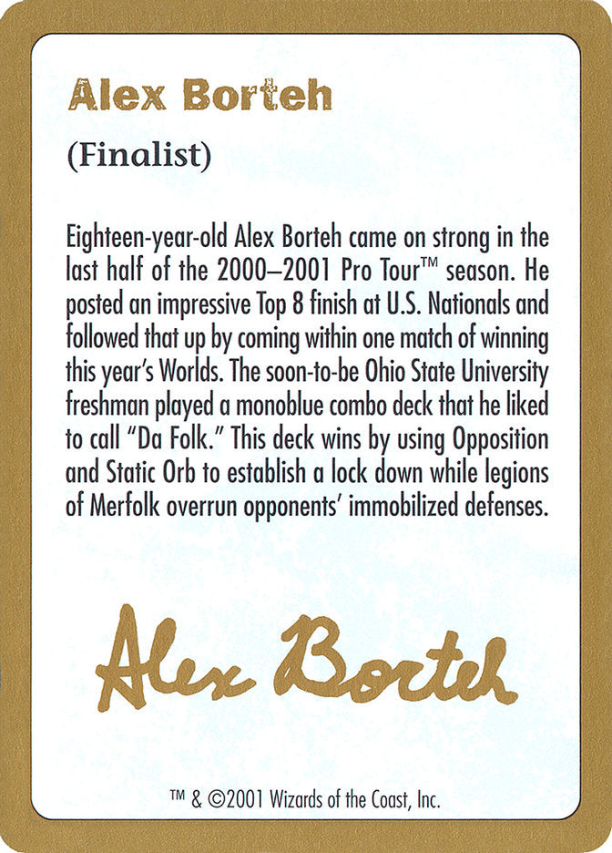 Alex Borteh Bio [World Championship Decks 2001] | Exor Games Summserside