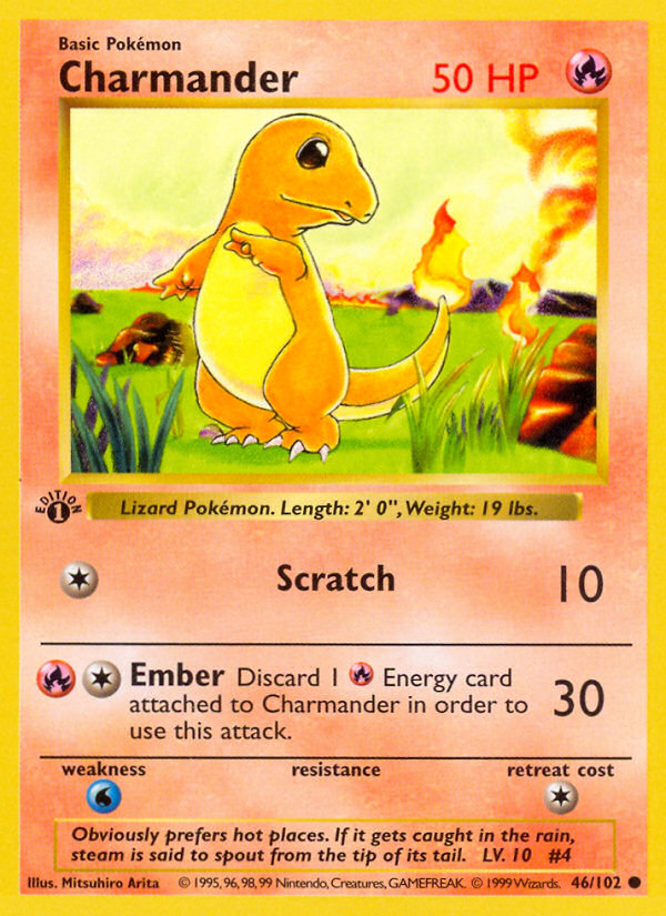 Charmander (46/102) (Shadowless) [Base Set 1st Edition] | Exor Games Summserside